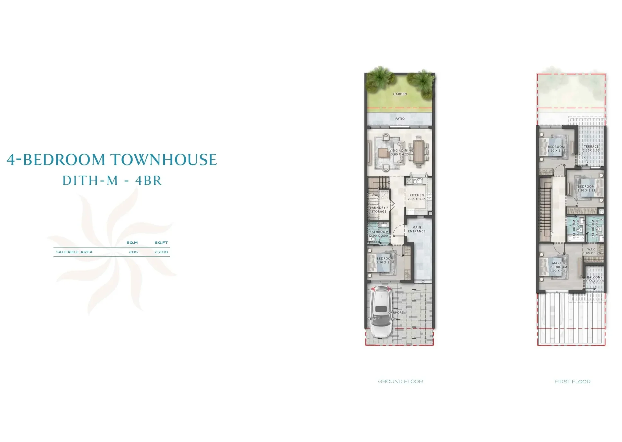 DAMAC-ISLANDS-4BR Townhouse Floor plan