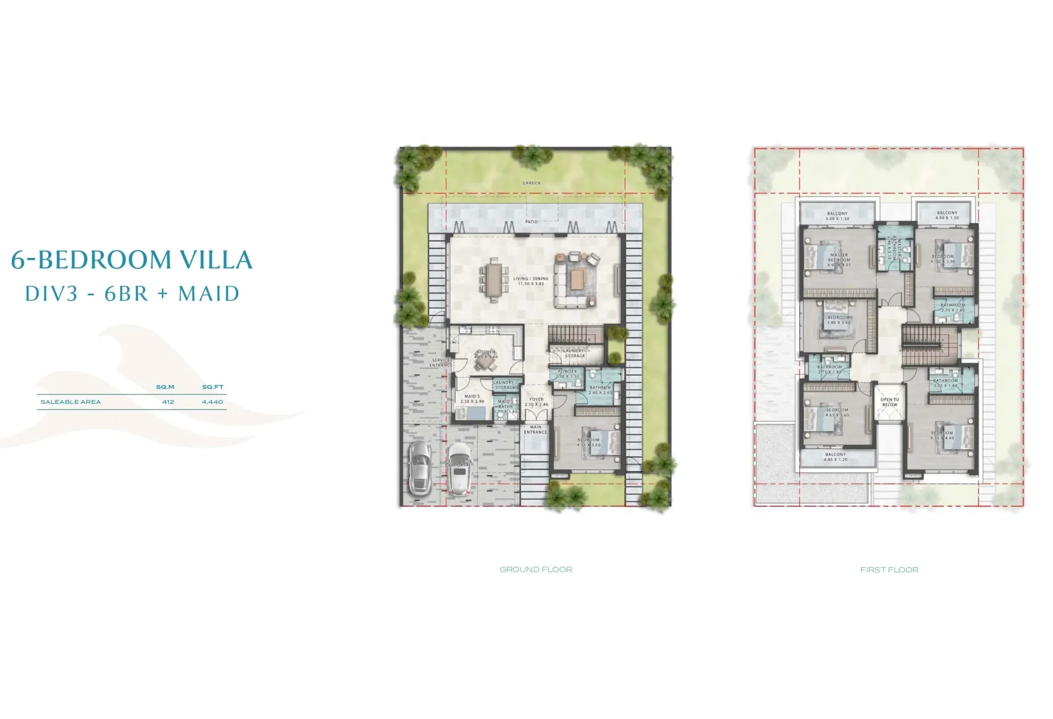 DAMAC-ISLANDS-6BR Villa Floor plan